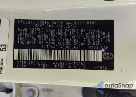 2025 Toyota Camry Xse from USA, damaged, VIN 4T1DAACK4SU006621